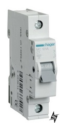 Автоматичний вимикач Hager MC101A 1P 1A C 6kA фото
