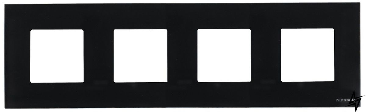 Четырехместная рамка Zenit N2274 CN стекло (черное) 2CLA227400N3101 ABB фото