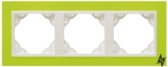Рамка тройная, универсальная Logus 90. Animato зеленый/лед Efapel фото