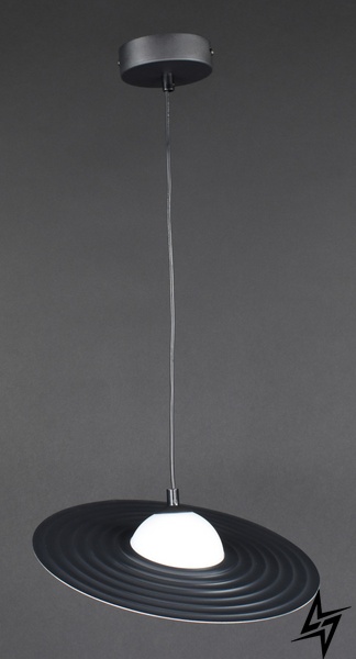 Підвісна стельова люстра на 1 лампочку L23-37480 Чорний MJ64-300-k фото наживо, фото в дизайні інтер'єру