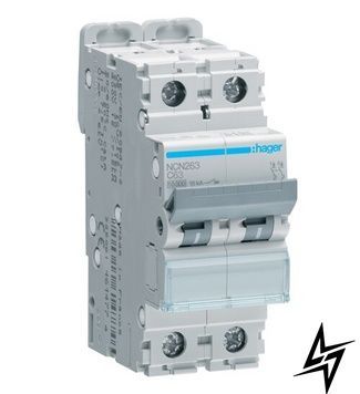 Автоматический выключатель Hager NCN263 2P 63A C 10kA фото
