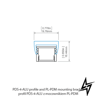 LED-профіль KLUS PDS-4-ALU, 2 метри KLUS_B1718ANODA_1 фото