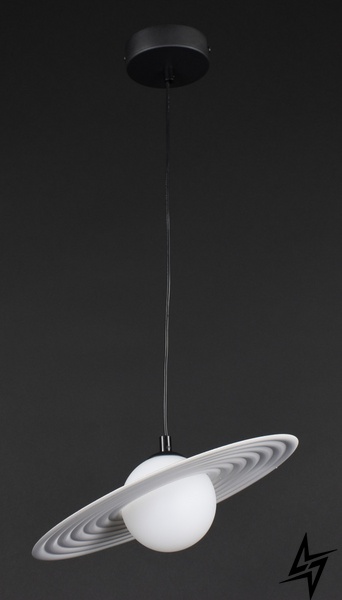 Підвісна стельова люстра на 1 лампочку L23-37480 Чорний MJ64-300-k фото наживо, фото в дизайні інтер'єру