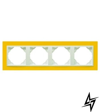 Рамка четырехместная Logus 90. Animato желтый/лед Efapel фото