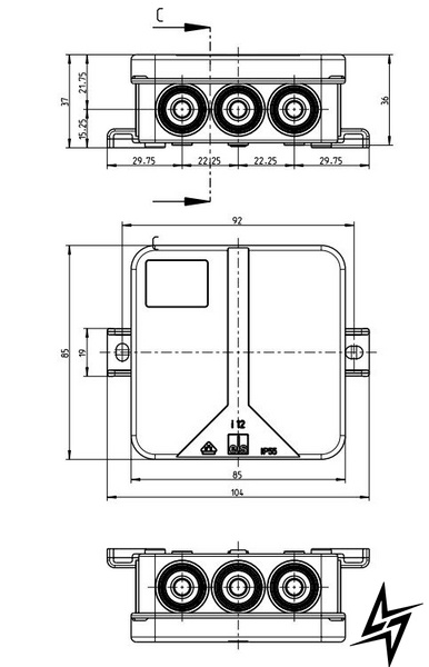 Распределительная коробка Spelsberg i 12-25² (клемма 5х25мм²) IP55 sp33241201 фото