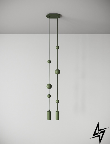 Подвесной светильник Sunderline 2S Forest (RAL 6003) Зеленый  фото в живую, фото в дизайне интерьера