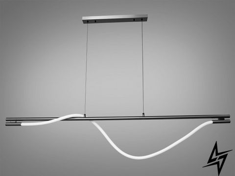 Сучасна LED люстра 32 Вт hoselight хром чорна Kotile 23-33049 23-33049 фото