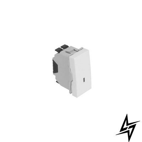 1-клавишная кнопка без фиксации с подсветкой Efapel 45160 SBM Quadro 45, белая, 1 модуль 45160 SBM фото