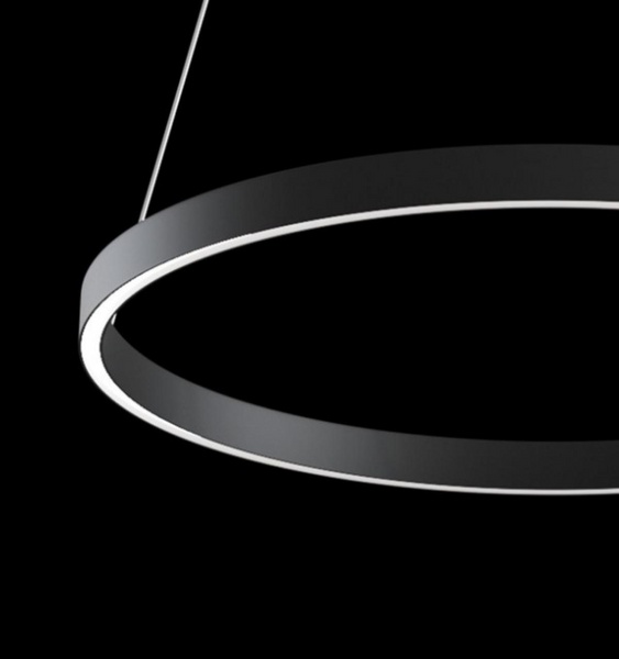 Светильник подвесной KLOODI CIRCLE2830 PE800 4K BK ЛЕД  фото в живую, фото в дизайне интерьера