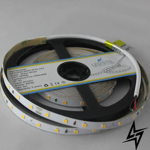 LED стрічка LED-STIL 3000K, 6 W, 2835, 60 шт, IP33, 24V, 550LM фото