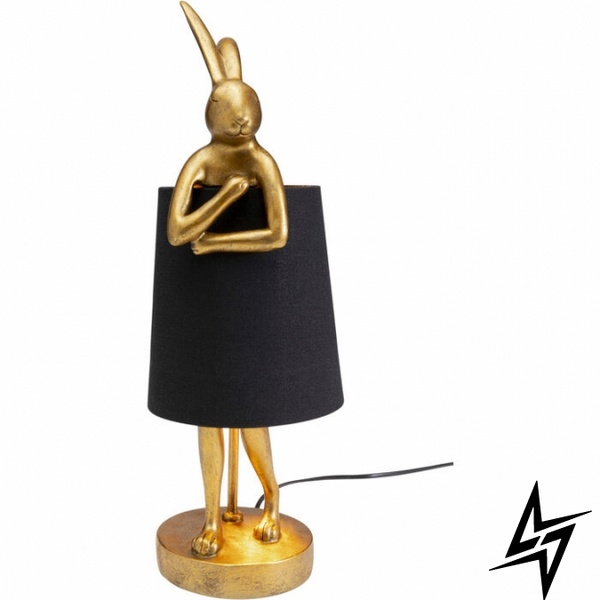 Настольный светильник Animal Rabbit Gold/Black 50cm S23-38569 17x50x20 см 55796 фото в живую, фото в дизайне интерьера