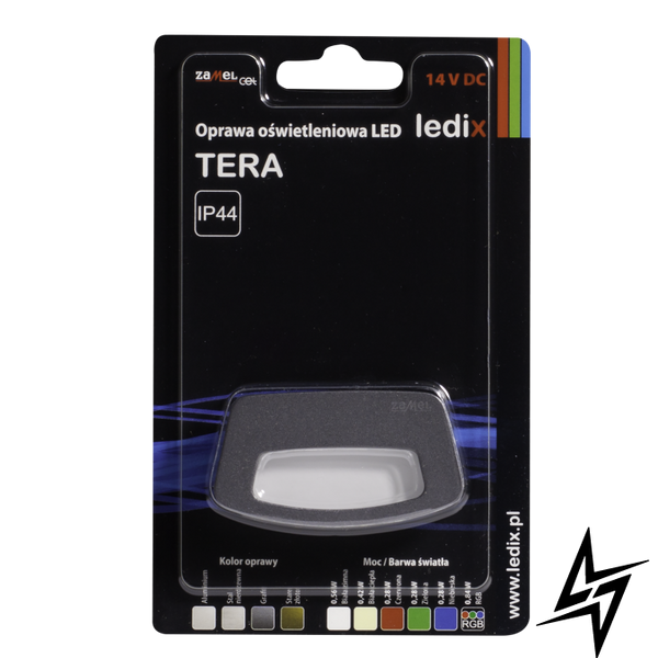 Настінний світильник Ledix Tera 03-111-36 накладний Графіт RGB 14V LED LED10311136 фото наживо, фото в дизайні інтер'єру