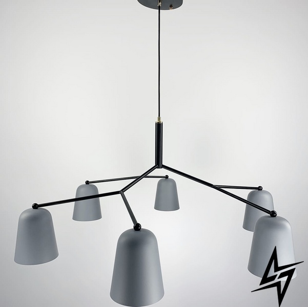 Мінімалістичний світильник у скандинавському стилі LE25523 3xE14 55x55см Чорний/Сірий C 168 фото наживо, фото в дизайні інтер'єру