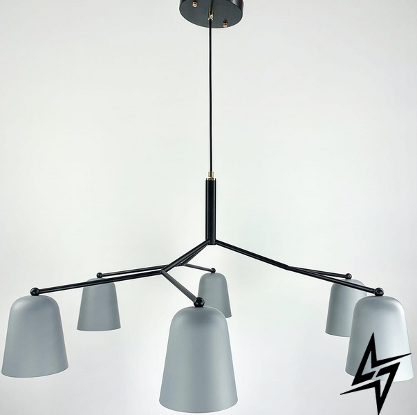 Мінімалістичний світильник у скандинавському стилі LE25523 3xE14 55x55см Чорний/Сірий C 168 фото наживо, фото в дизайні інтер'єру