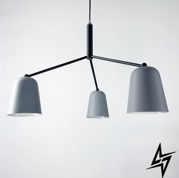 Минималистичный светильник в скандинавском стиле LE25523 3xE14 55x55см Черный/Серый C 168 фото в живую, фото в дизайне интерьера