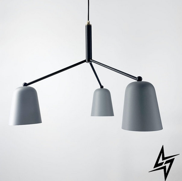 Минималистичный светильник в скандинавском стиле LE25523 3xE14 55x55см Черный/Серый C 168 фото в живую, фото в дизайне интерьера