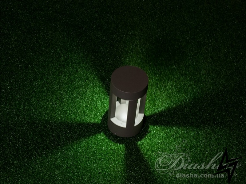 Світлодіодний світильник-стовпчик Bolard D23-31104 Сірий DFC-1021/200GR CW фото наживо, фото в дизайні екстер'єру