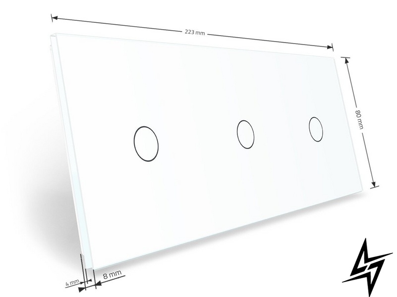 Сенсорная панель для выключателя 3 сенсора (1-1-1) Livolo белый стекло (VL-P701/01/01-6W) фото