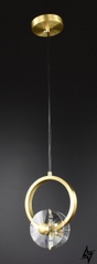 Стельова люстра підвісна на 2 лампочки L23-37530 Латунь SGA6/2 фото наживо, фото в дизайні інтер'єру