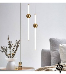 Подвесной светильник светодиодный V23-14581 Н-60 white/ gold фото в живую, фото в дизайне интерьера