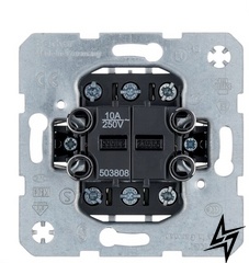 Кнопка двухклавишная переключатель (механизм) 10АХ/250В 503808 Berker фото
