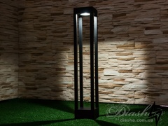 Светодиодный светильник-столбик Bolard D23-31105 Черный DFC-1020/600BK CW фото в живую, фото в дизайне экстерьера
