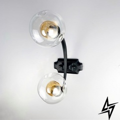Дизайнерский настенный светильник с двойным плафоном LE25724 2xG9 35см Черный/Прозрачный ZL 1427 фото в живую, фото в дизайне интерьера