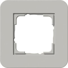 0211412 Рамка с белой подложкой E3 Серый / Белый 1-постовая Gira