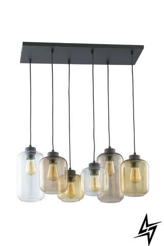 Люстра TK Lighting Marco 3176 на 6 ламп E27 черный прозрачный и коричневый 130 &times; 65 &times; 80 см фото