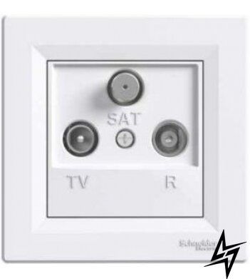 TV-розетка Schneider Electric EPH3500121 Asfora, біла, глянцева, IP20 EPH3500121 фото