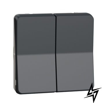 Механізм кнопкового вимикача для керування жалюзі IP55 чорний Schneider Electric Mureva Styl MUR35042 фото