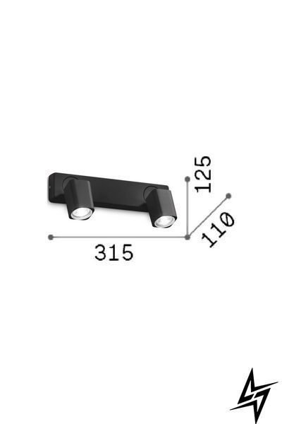 Настенное бра Ideal Lux Rudy 321509 черное 2&times;GU10 321509 фото