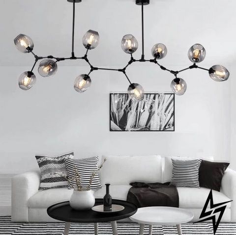 Люстра 033092 Glass Black/Smoky Grey 11P 107 см Черный/Серый 033092 фото