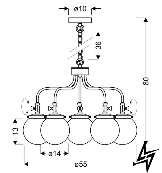 Люстра Candellux 35-70876 Ballet 5хE27 80х55 см  фото в живую, фото в дизайне интерьера