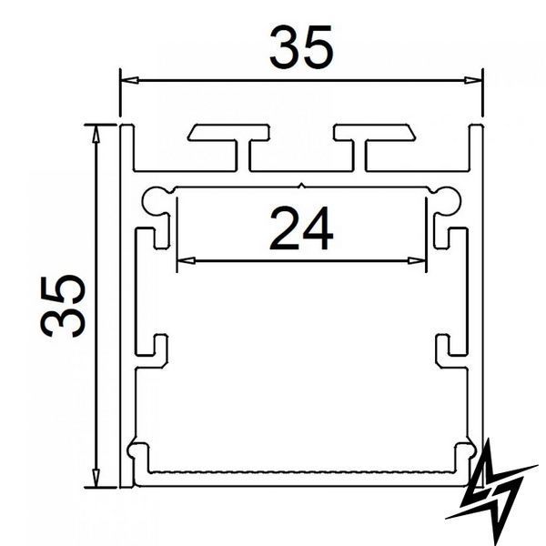 LED профіль підвісний Kloodi KLP3535_2 MX срібло, 2 м KLP3535_2 MX фото
