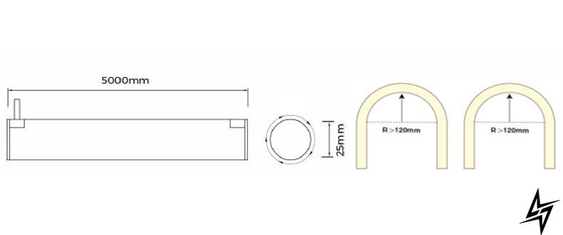 Гнучкий неон COLORS 24V IP65 14,4W 950Lm 4000K 1м NNR25-NW фото