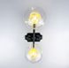 Дизайнерский настенный светильник с двойным плафоном LE25724 2xG9 35см Черный/Прозрачный ZL 1427 фото в дизайне интерьера, фото в живую 9/9