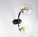 Дизайнерский настенный светильник с двойным плафоном LE25724 2xG9 35см Черный/Прозрачный ZL 1427 фото в дизайне интерьера, фото в живую 2/9
