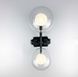 Дизайнерский настенный светильник с двойным плафоном LE25724 2xG9 35см Черный/Прозрачный ZL 1427 фото в дизайне интерьера, фото в живую 8/9