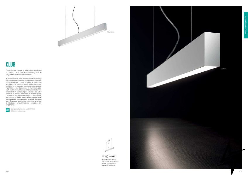 Подвесной светильник 138008 Club Sp168 Bianco Ideal Lux ЛЕД  фото в живую, фото в дизайне интерьера