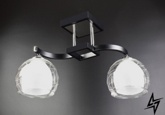 Стельова люстра на 2 лампочки L23-37032 Чорний 51098/2 фото наживо, фото в дизайні інтер'єру