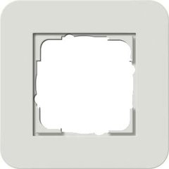0211411 Рамка с белой подложкой E3 Светло-серый / Белый 1-постовая Gira