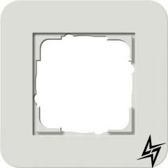 0211411 Рамка с белой подложкой E3 Светло-серый / Белый 1-постовая Gira фото