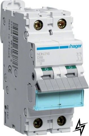 Автоматический выключатель Hager NDN216 NDN 2P, 16 А, D, 10 кА NDN216 фото