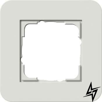 0211411 Рамка з білою підкладкою E3 Світло-сірий / Білий 1-постова Gira фото