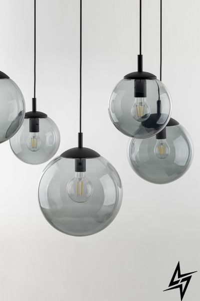 Люстра TK Lighting Esme 5382 на 5 ламп E27 чорний і сірий 220 &times; 19,5 &times; 400 см фото
