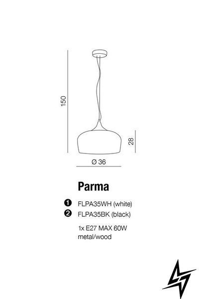 Підвісний світильник Azzardo Parma Black Pendant AZ1331 чорний і коричневий E27 140&times;36 см AZ1331 фото