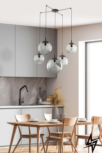 Люстра TK Lighting Esme 5382 на 5 ламп E27 чорний і сірий 220 &times; 19,5 &times; 400 см фото