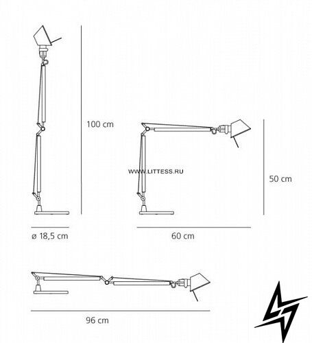 Настільна лампа A015100 Artemide Tolomeo фото