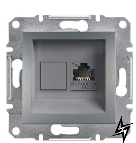 Розетка компьютерная без рамки сталь Schneider Electric Asfora EPH4300162 фото
